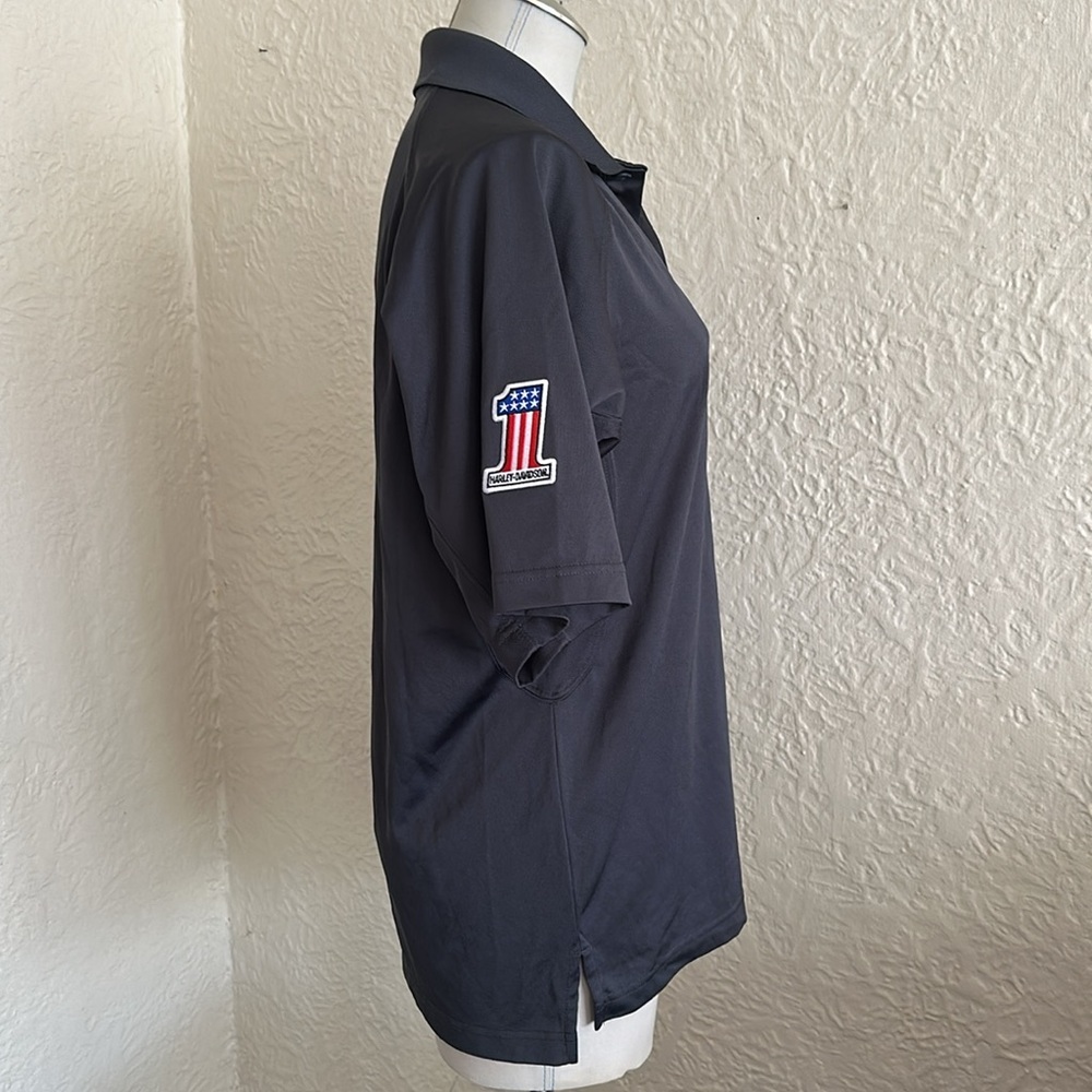 Harley-Davidson Genuine Work Wear Gray Polo Shirt Security 1 Logo - Picture 7 of 10